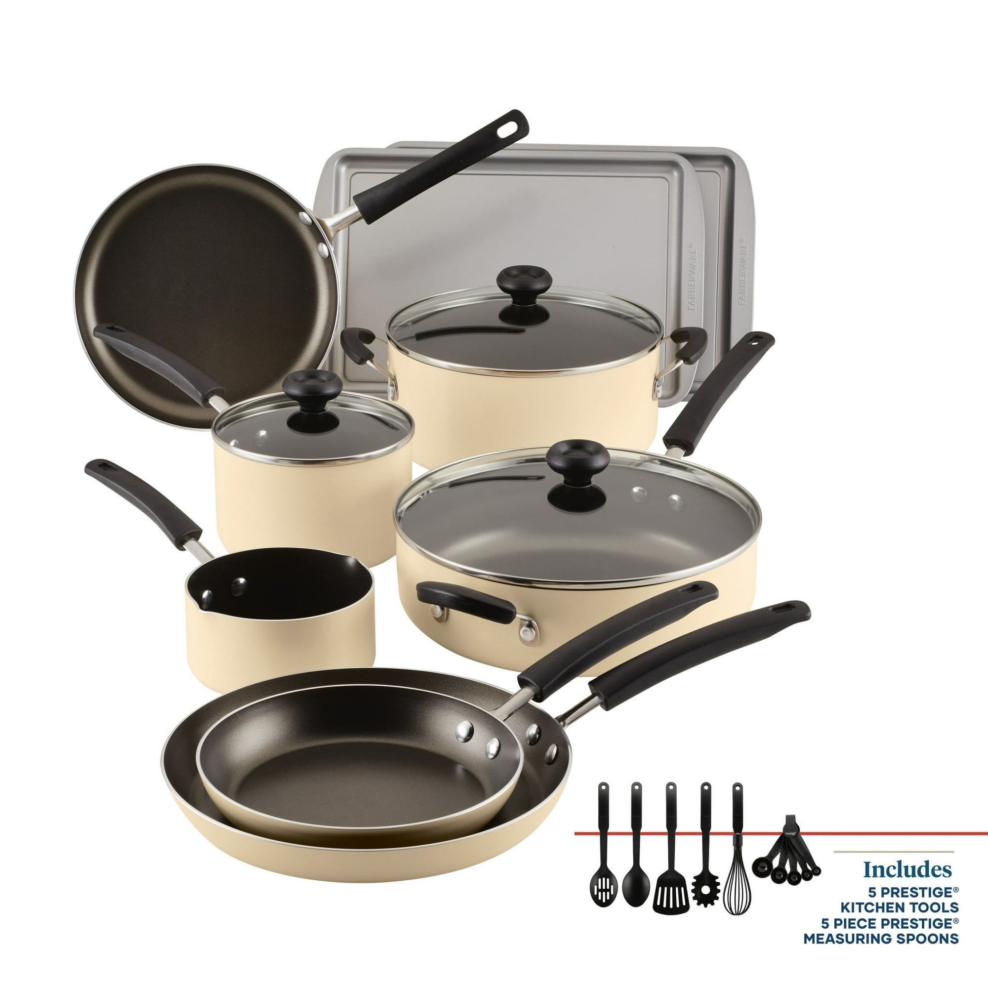 Simple Cookware Easy Clean 22 Pcs Nonstick Cookware Set Includes Baking Pans and ...