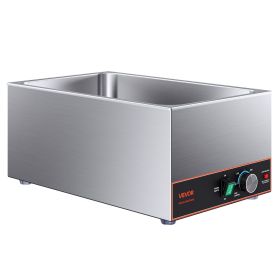 VEVOR Commercial Food Warmer, 1500W Electric Stainless Steel Steam Food Warmer
