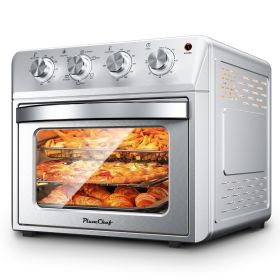 27.5QT 6-in-1 Air Fryer Toaster Oven, 6-Slice, Countertop Convection Oven, Air Frying, Baking, Roasting, Broiling & Grilling, 1600W, Sliver (Option: StainlessATS25K3)